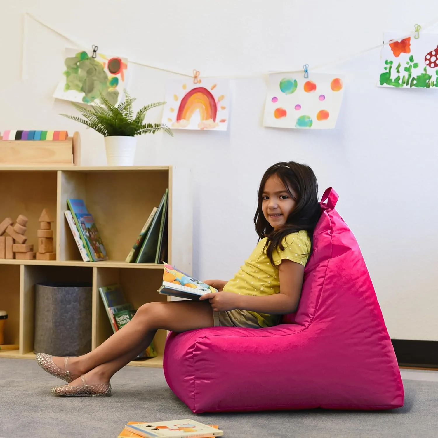 Factory Direct Partners 13302-RS Cali Alpine Sack Bean Bag Chair, Dirt-Resistant Coated Oxford Fabric - Raspberry (2-Pack)