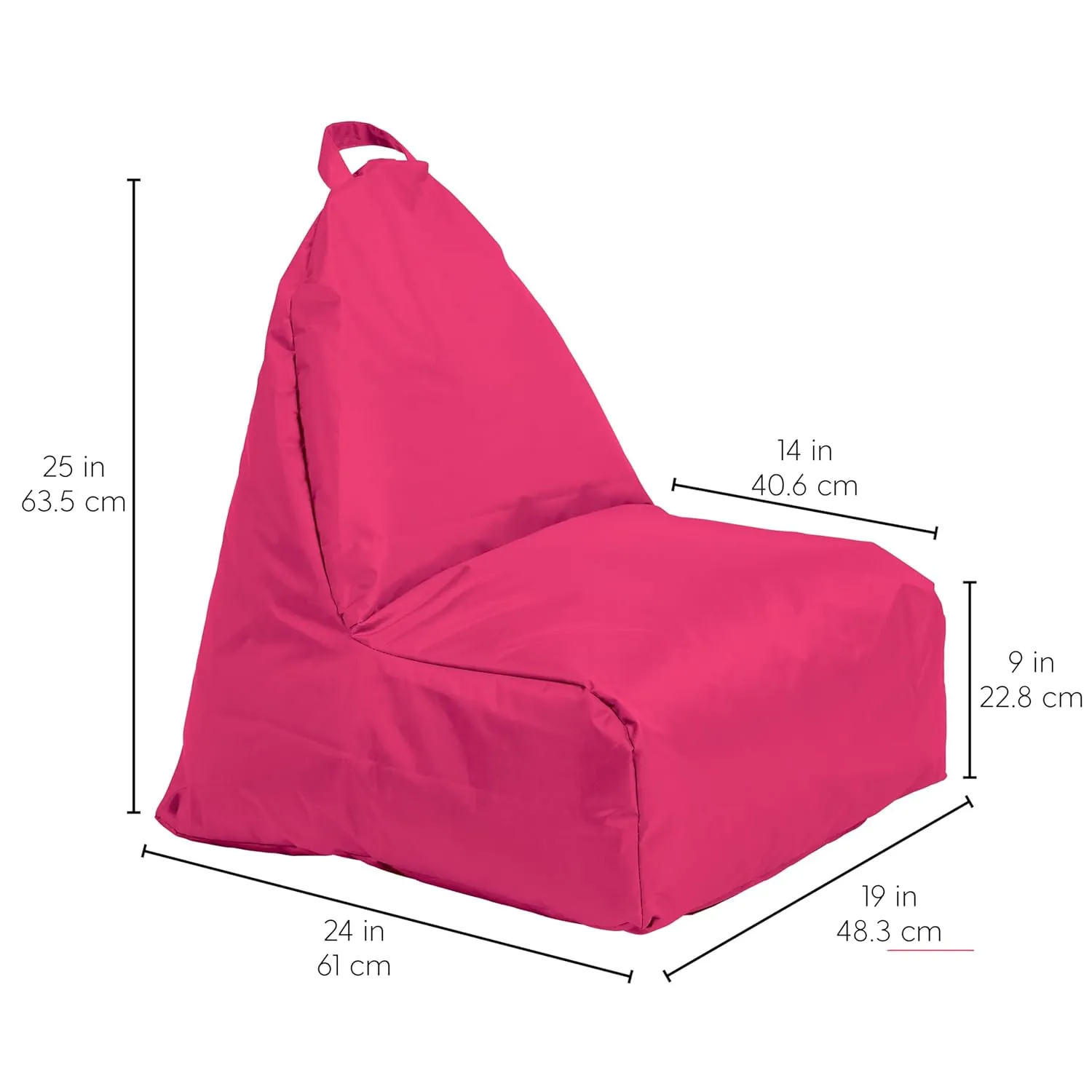 Factory Direct Partners 13302-RS Cali Alpine Sack Bean Bag Chair, Dirt-Resistant Coated Oxford Fabric - Raspberry (2-Pack)