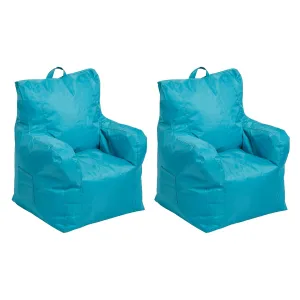 Factory Direct Partners 13303-AQ Cali Little Bear Sack Bean Bag Chair, Dirt-Resistant Coated Oxford Fabric - Aqua (2-Pack)