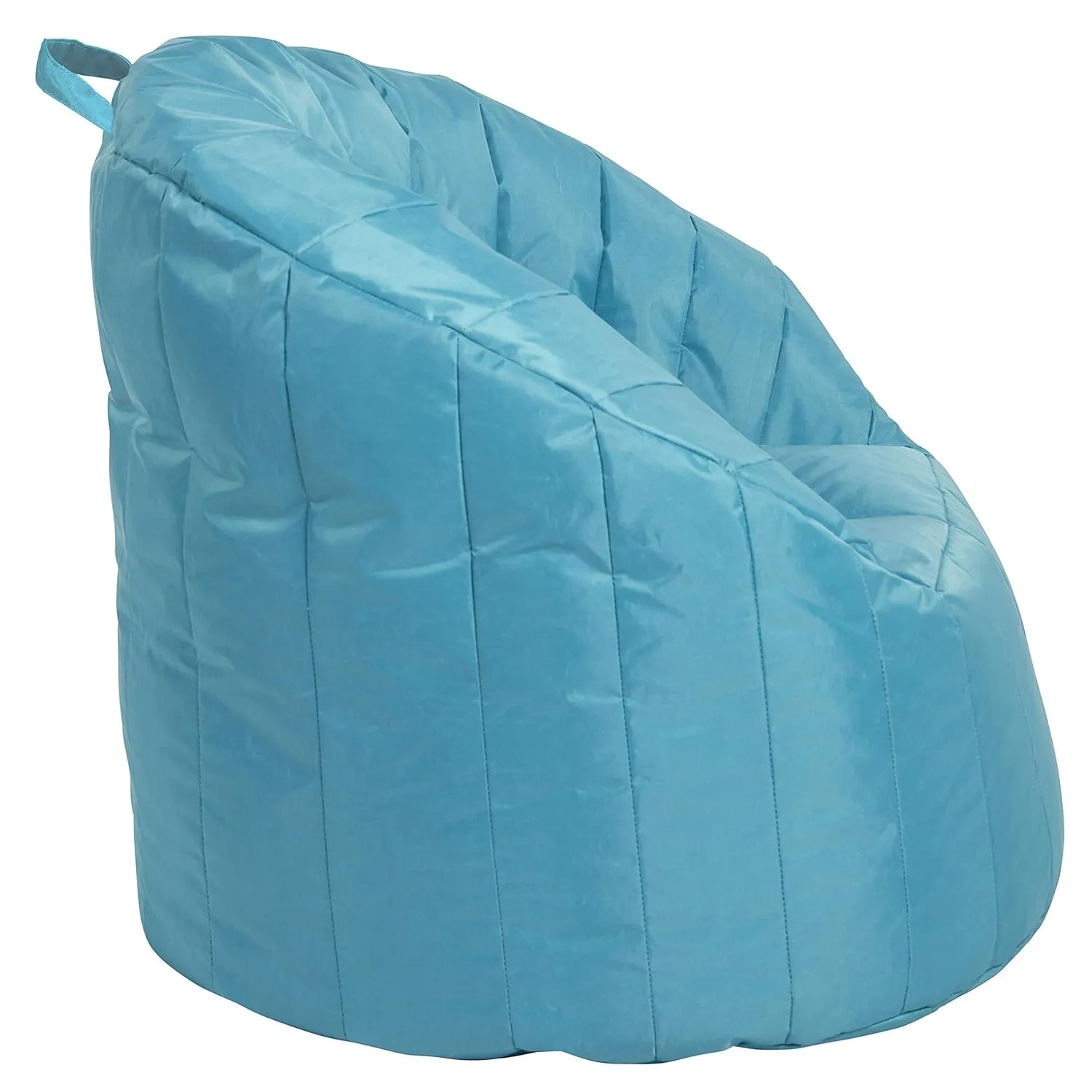 Factory Direct Partners Cali Seashell Bean Bag Chair, Durable Coated Oxford Nylon Cover, Flexible Seating for Kids, Teens, Adults; Sewn-in Handle for Easy Transport at Home or on Road - Aqua