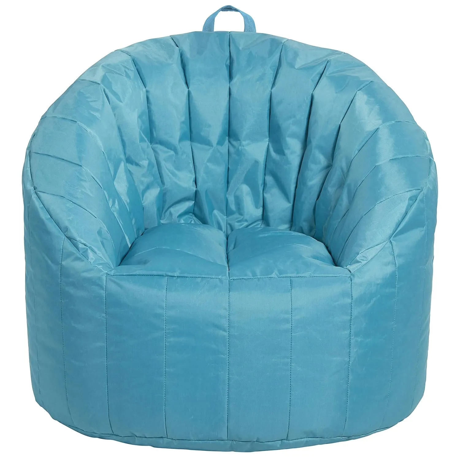 Factory Direct Partners Cali Seashell Bean Bag Chair, Durable Coated Oxford Nylon Cover, Flexible Seating for Kids, Teens, Adults; Sewn-in Handle for Easy Transport at Home or on Road - Aqua