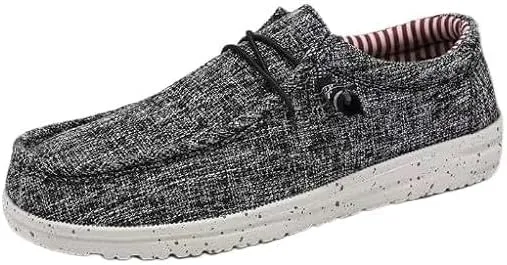 Fashion Canvas Loafers for Men Comfortable Lightweight Breathable Men's Casual Shoes Flat Slip-on Driving Shoes Man