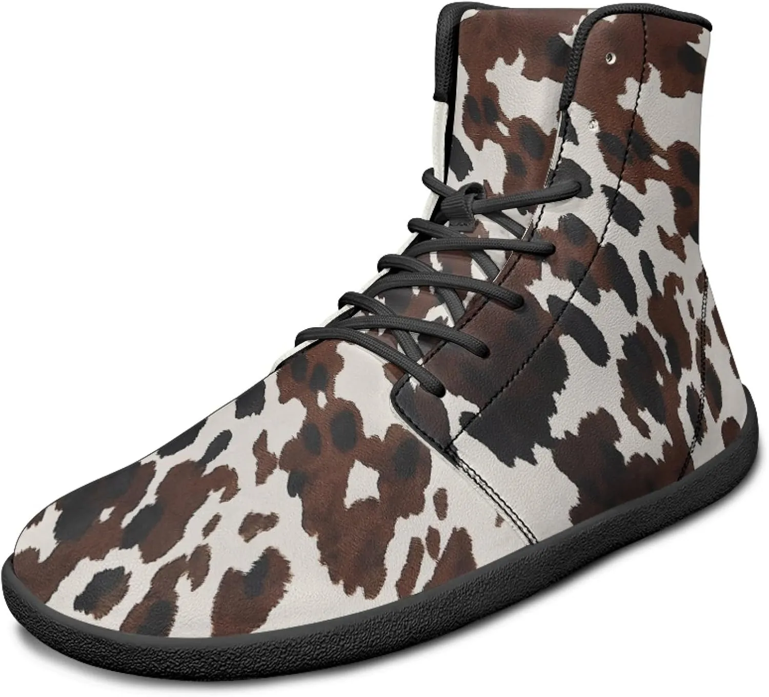 Fashion Print Womens Mens High Top Barefoot Sneakers Flat Shoes