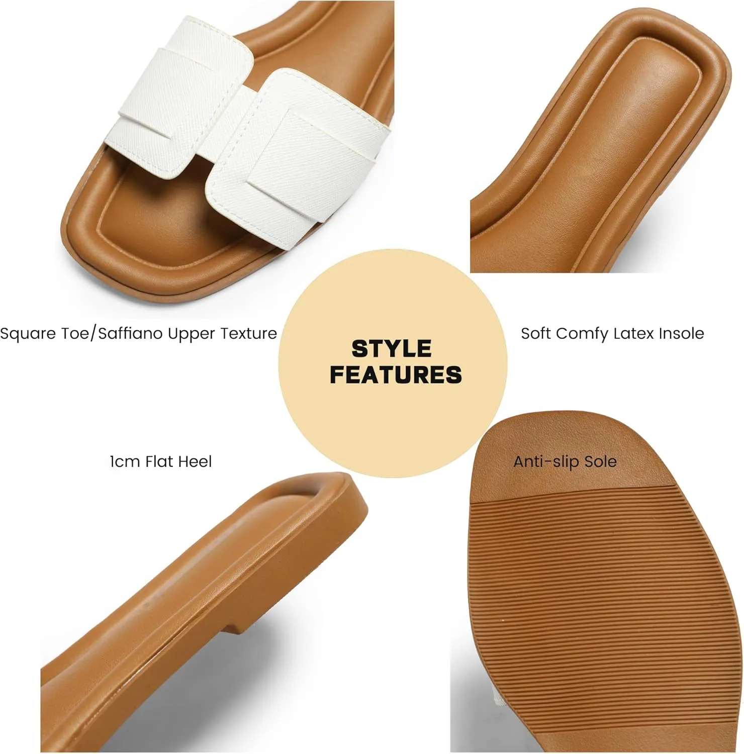 Flat Womens Sandals Flat Slide Sandals Women Black Brown White Sandals Size 6-11