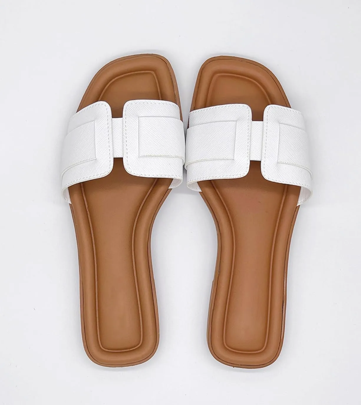 Flat Womens Sandals Flat Slide Sandals Women Black Brown White Sandals Size 6-11