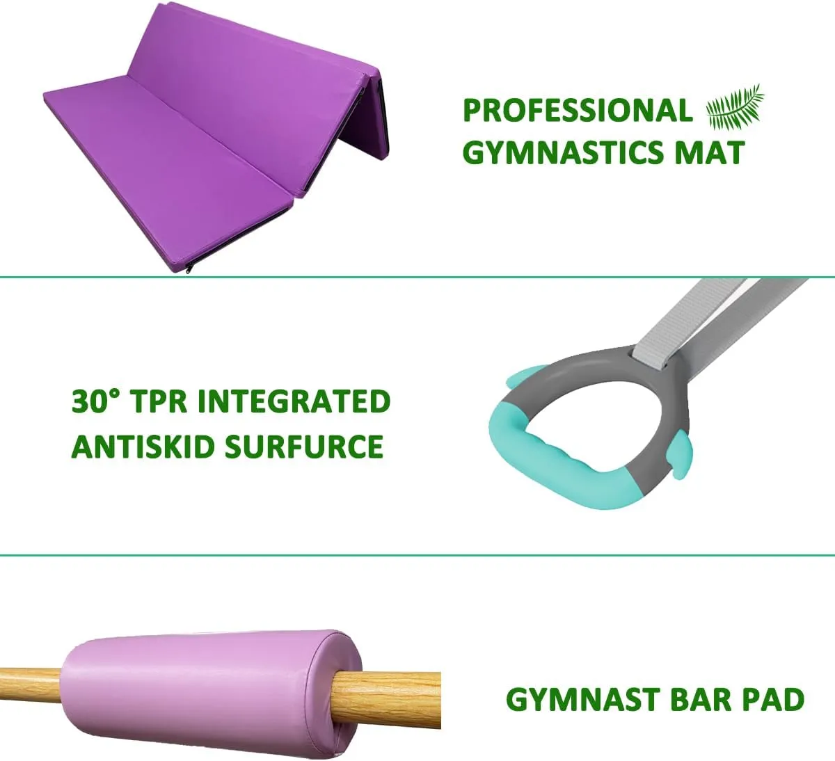 Foldable & Moveable Gymnastics Horizontal Bar with Rings,3’to 5’Adjustable Height Expandable Junior Kip Bar for Home,Indoor Gym Equipment for Kids