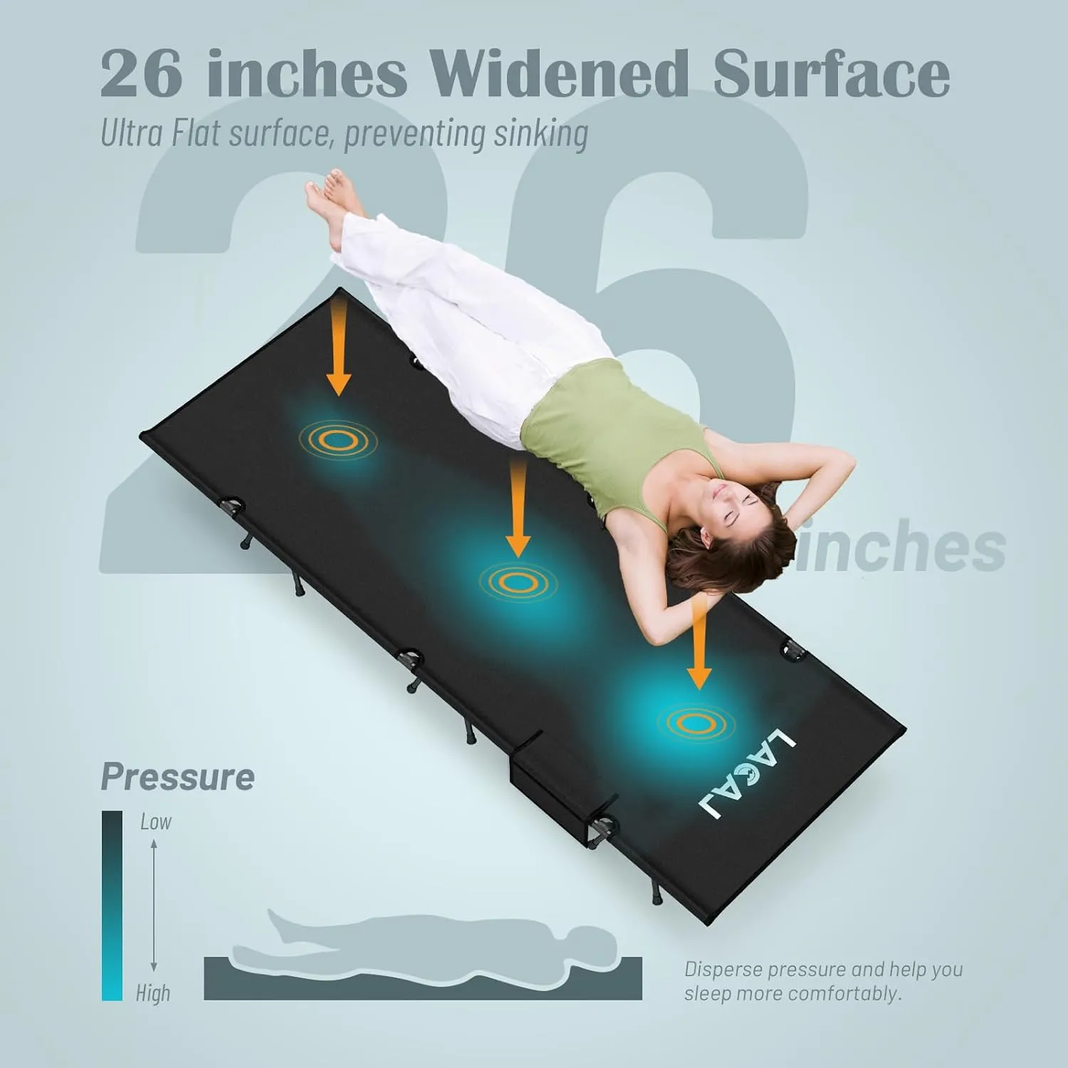 Folding High/Low 2 Modes Camping Cot, Durable Travel Tent Cot, Ultralight for Backpacking, Summer Hiking, Mountaineering, Easy to use for Woman & Man, Comes with Storage Bag