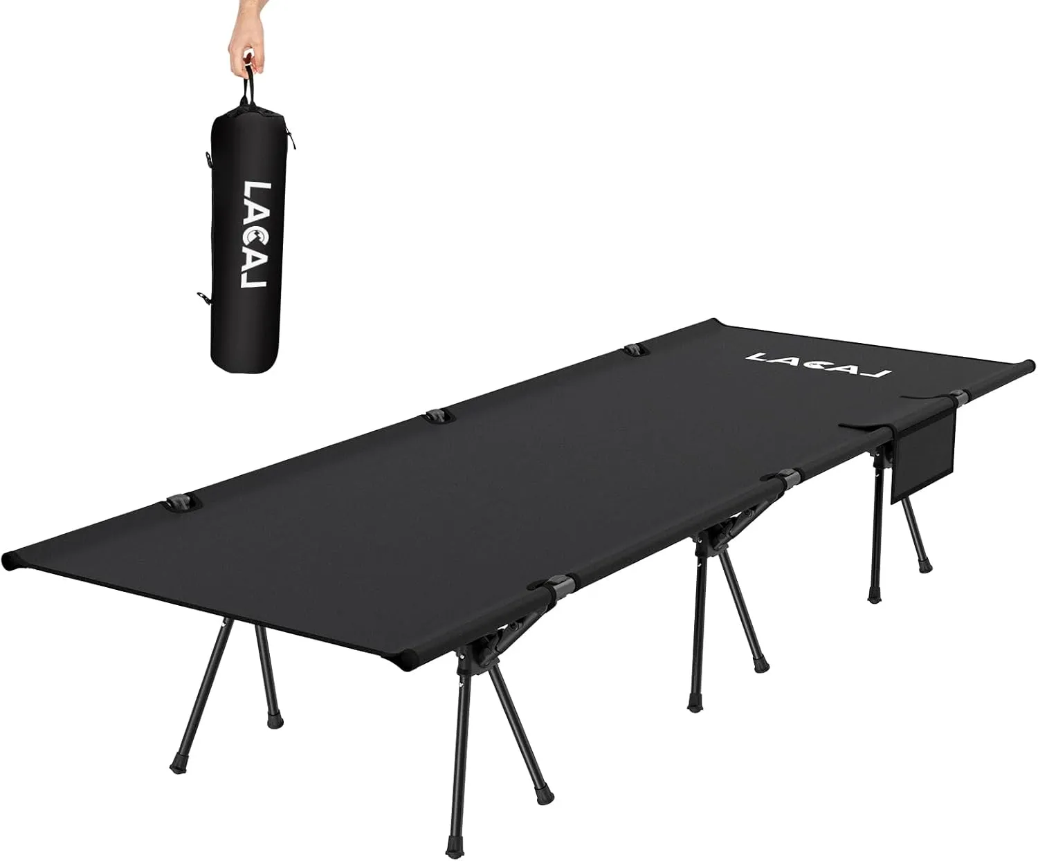 Folding High/Low 2 Modes Camping Cot, Durable Travel Tent Cot, Ultralight for Backpacking, Summer Hiking, Mountaineering, Easy to use for Woman & Man, Comes with Storage Bag