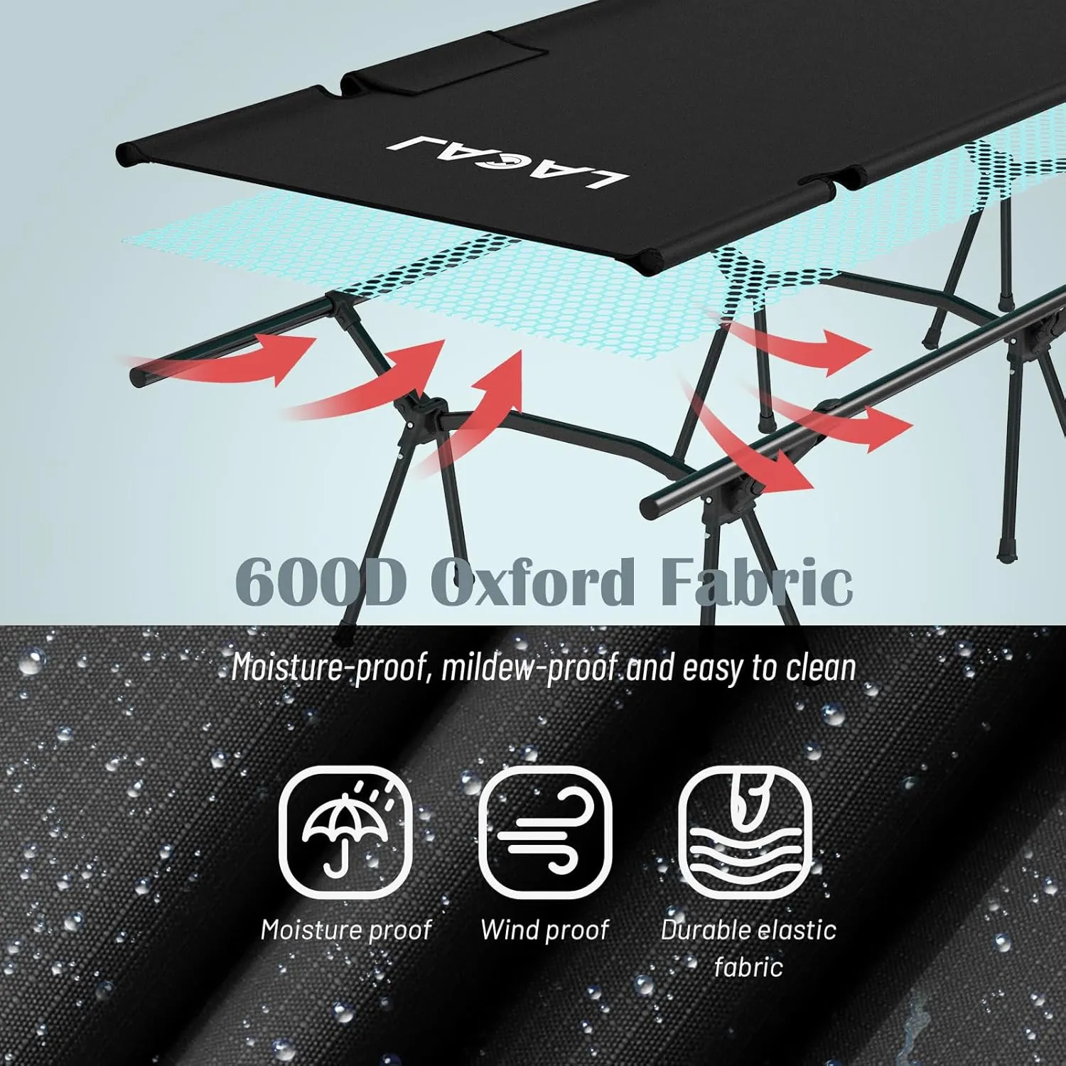 Folding High/Low 2 Modes Camping Cot, Durable Travel Tent Cot, Ultralight for Backpacking, Summer Hiking, Mountaineering, Easy to use for Woman & Man, Comes with Storage Bag