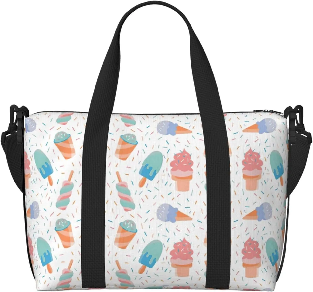 Format of ice cream Personal Item Travel Bags for Women - Durable Travel Duffel Bags, Gym Bags for Overnight Trips