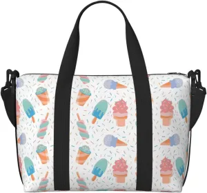 Format of ice cream Personal Item Travel Bags for Women - Durable Travel Duffel Bags, Gym Bags for Overnight Trips