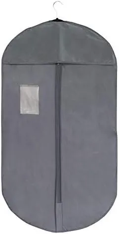 Foster-Stephens Thick, Sturdy, Long-lasting Oxford Cloth Garment Bags for Storage of Clothing, Dresses, Costumes, Suits, Coats, Gowns | Elegant Covers in Grey or Black 42", 50", 62" | (42", Grey)
