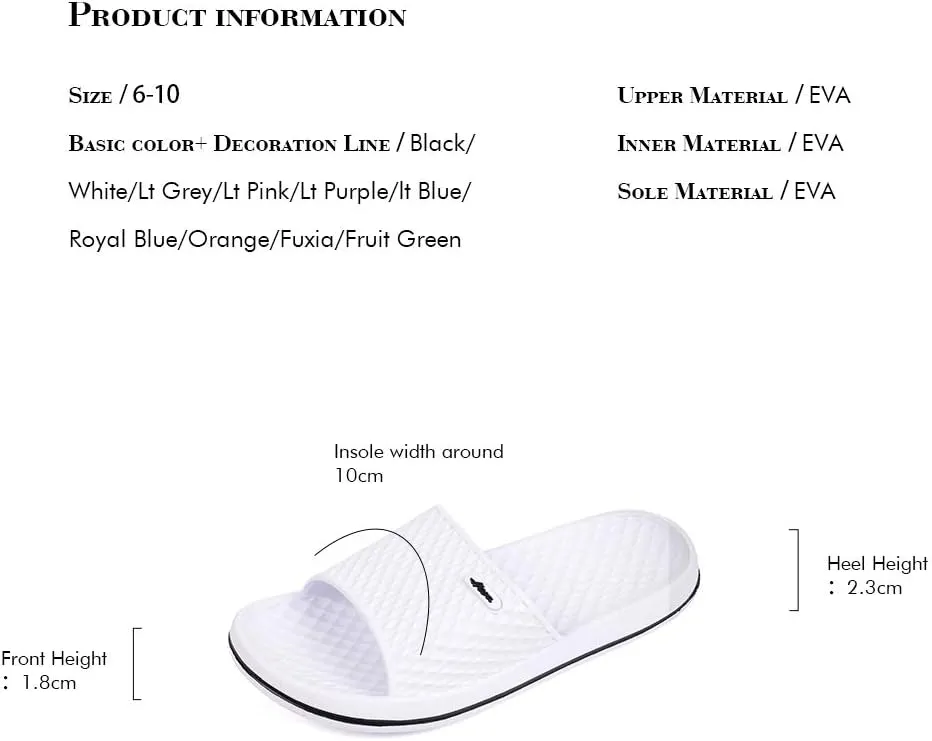 FUNKYMONKEY Womens Bathroom Shower Slippers Indoor Home Beach Non Slip Sandal