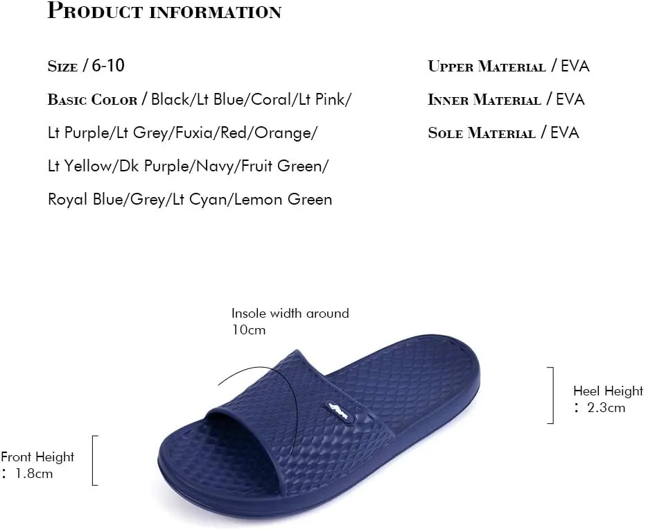 FUNKYMONKEY Womens Bathroom Shower Slippers Indoor Home Beach Non Slip Sandal