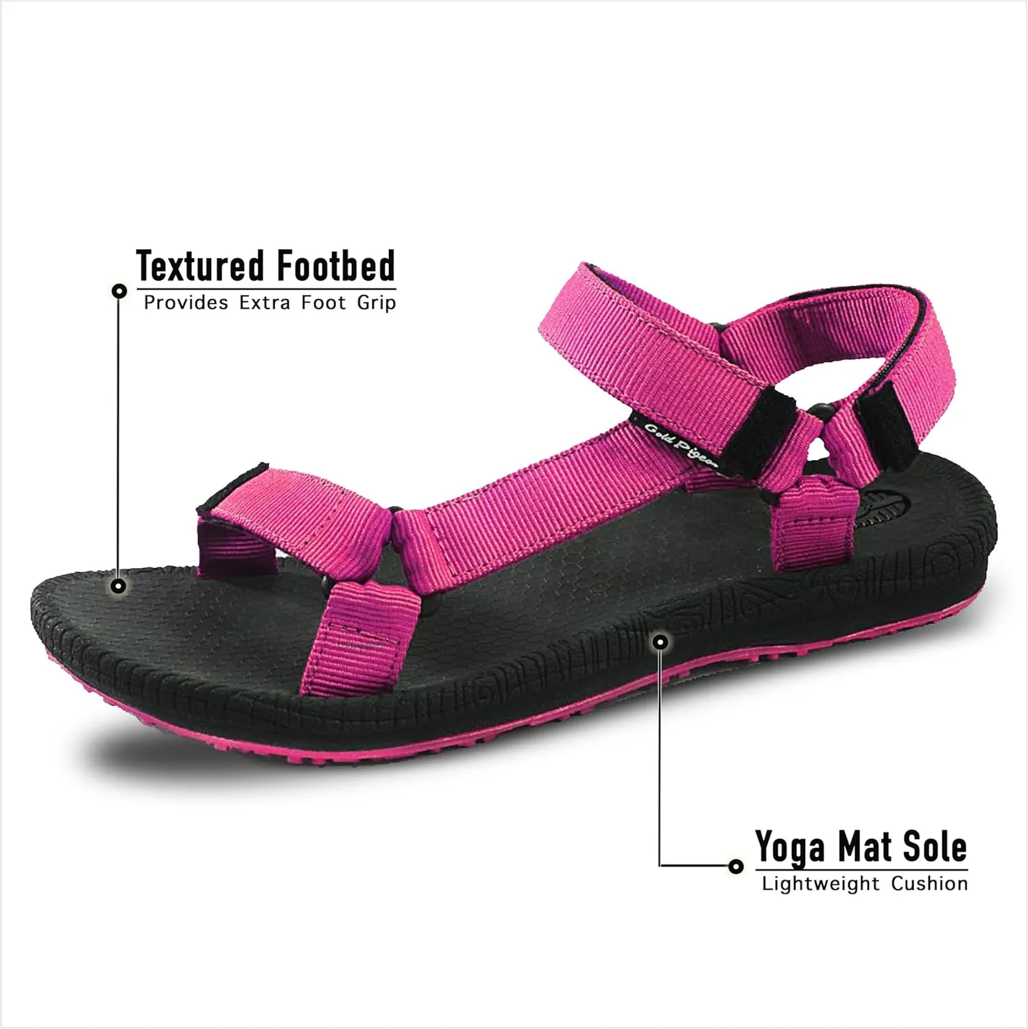 Gold Pigeon Shoes SIMPLUS Unisex Ultra-Cuhion Yoga Mat Athlete Sandals Adjustabl Straps with Heel Support