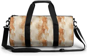Gym Bag 17in for Men Women, Waterproof Foldable Sports Organizer, Durable Workout Travel Duffle Bag, Copper And Beige Tie Dye-10