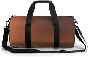 Gym Bag 17in for Men Women, Waterproof Foldable Sports Organizer, Durable Workout Travel Duffle Bag, Copper to Bronze - 718