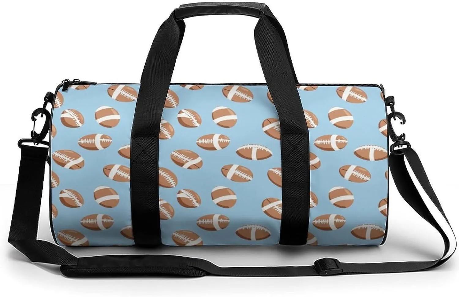 Gym Bag 17in for Men Women, Waterproof Foldable Sports Organizer, Durable Workout Travel Duffle Bag, Dynamic Football Design-10