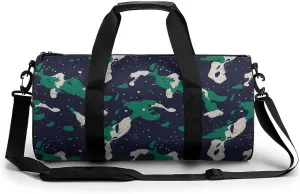 Gym Bag 17in for Men Women, Waterproof Foldable Sports Organizer, Durable Workout Travel Duffle Bag, Energetic Doodle Spray-323