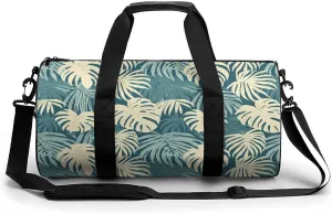 Gym Bag 17in for Men Women, Waterproof Foldable Sports Organizer, Durable Workout Travel Duffle Bag, Tropical Retreat-123