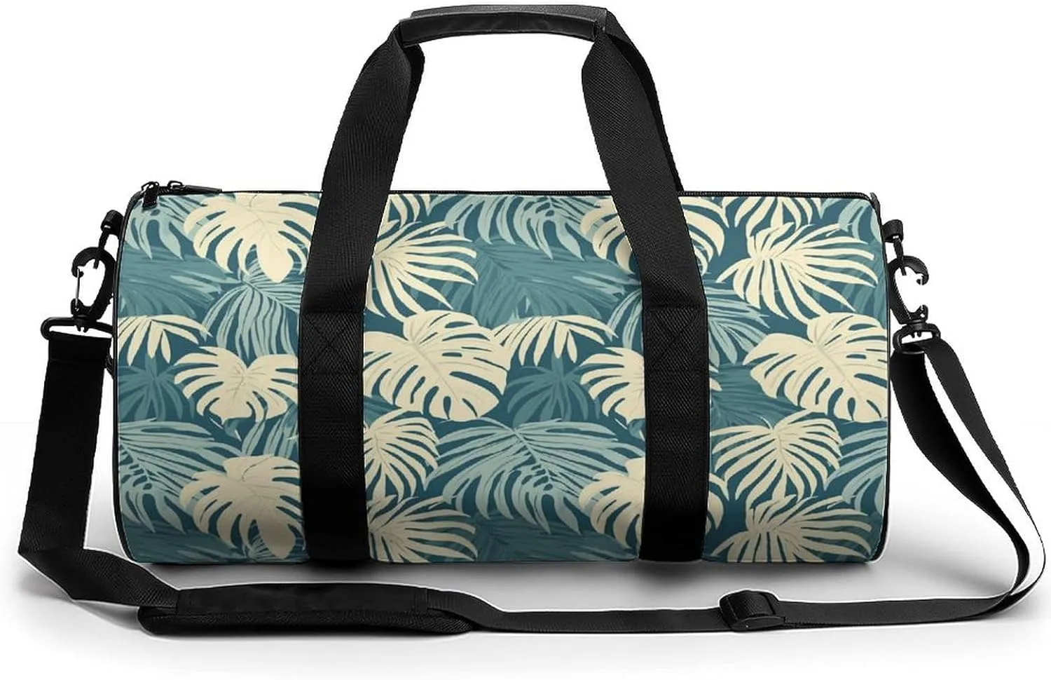 Gym Bag 17in for Men Women, Waterproof Foldable Sports Organizer, Durable Workout Travel Duffle Bag, Tropical Retreat-123