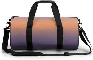 Gym Bag 17in for Men Women, Waterproof Foldable Sports Organizer, Durable Workout Travel Duffle Bag, Twilight Horizon Gradient-1363