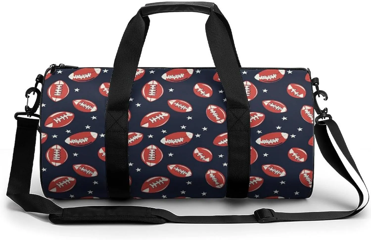 Gym Bag 17in for Men Women, Waterproof Foldable Sports Organizer, Durable Workout Travel Duffle Bag, USA Football Repetition Design-143