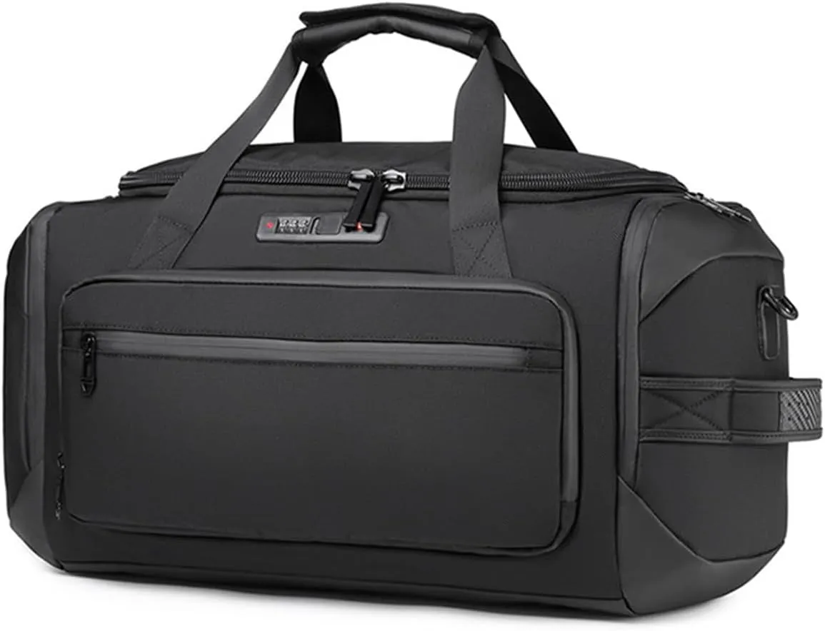 Gym Bag for Men with Shoes Compartment Duffle Bag and Gym Backpack Waterproof Sports Bags for Men Multipurpose Weekender Overnight Bag(Black)