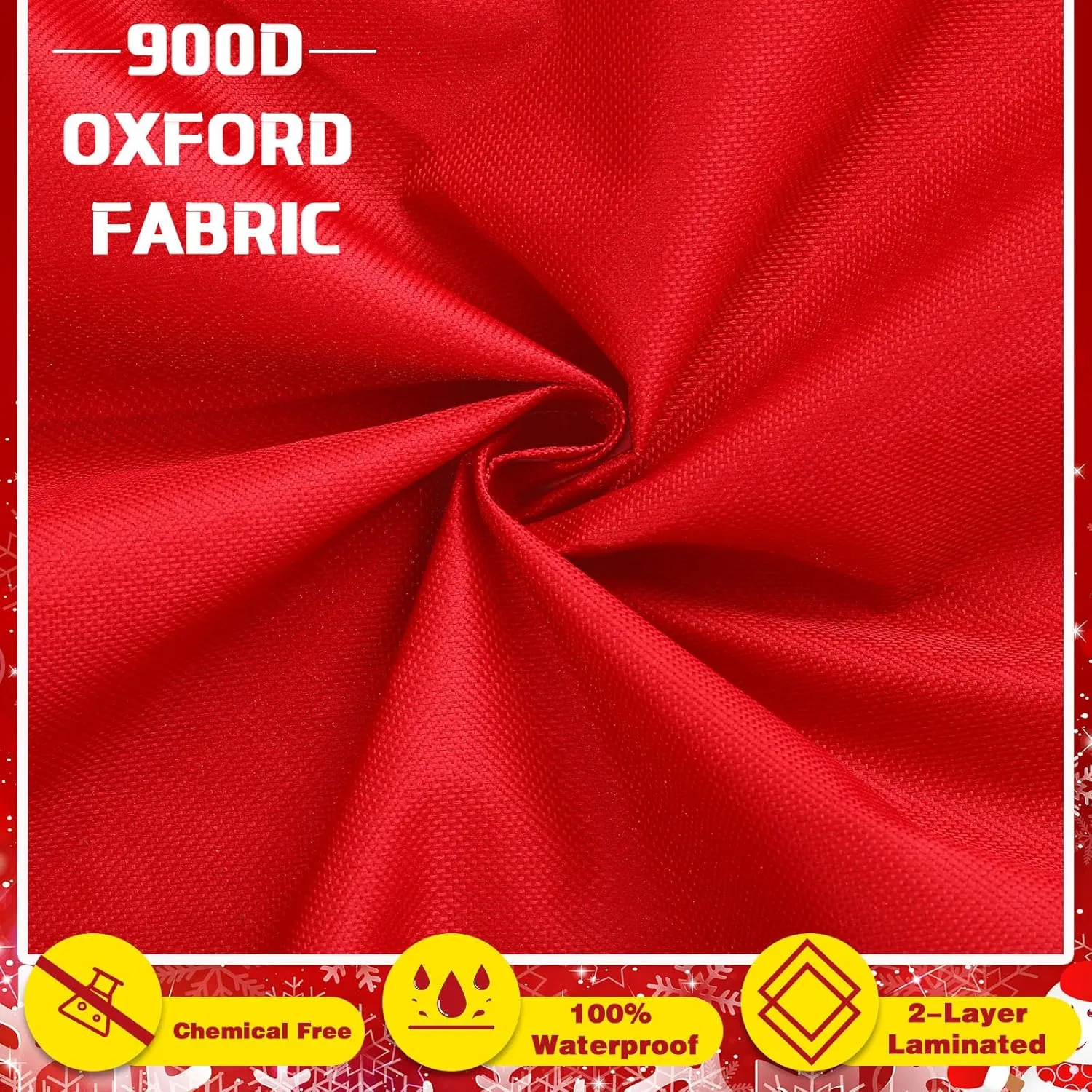 Heavy Duty Christmas Tree Storage Bag - 900d Oxford Fabric with Wheels and Reinforced Handles, Durable Storage Box for Disassembled Holiday Trees(7.5 ft,Red)