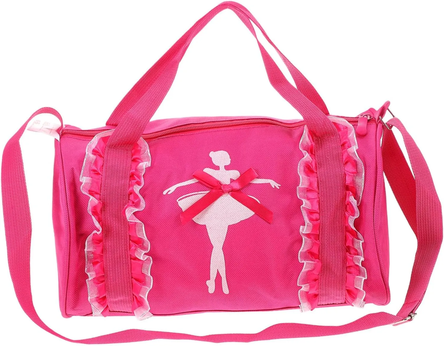 Homoyoyo Ballet Dance Tote Bag for Shoulder Strap Durable for Ballet Shoes and Dress Stylish Design with Floral Pattern