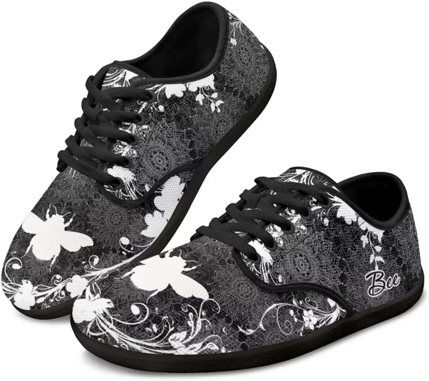 Howilath Mandala Animal Lace up Barefoot Shoes Running Sneakers Casual Sport Flat Shoes with Anti-Slip Sole