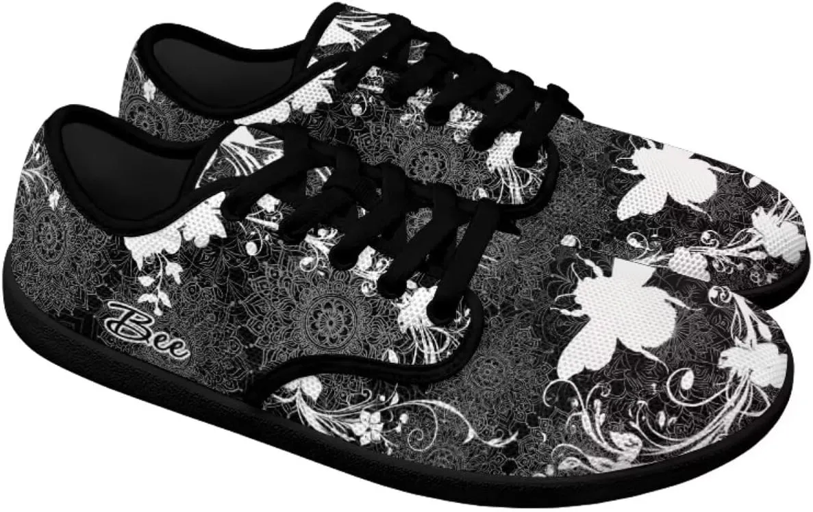 Howilath Mandala Animal Lace up Barefoot Shoes Running Sneakers Casual Sport Flat Shoes with Anti-Slip Sole