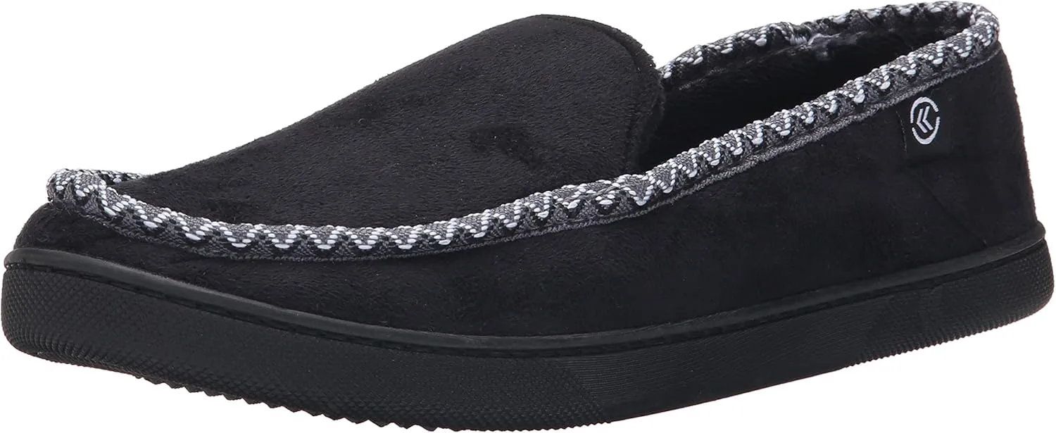isotoner Men's Microsuede Moc W WD Braid Flat