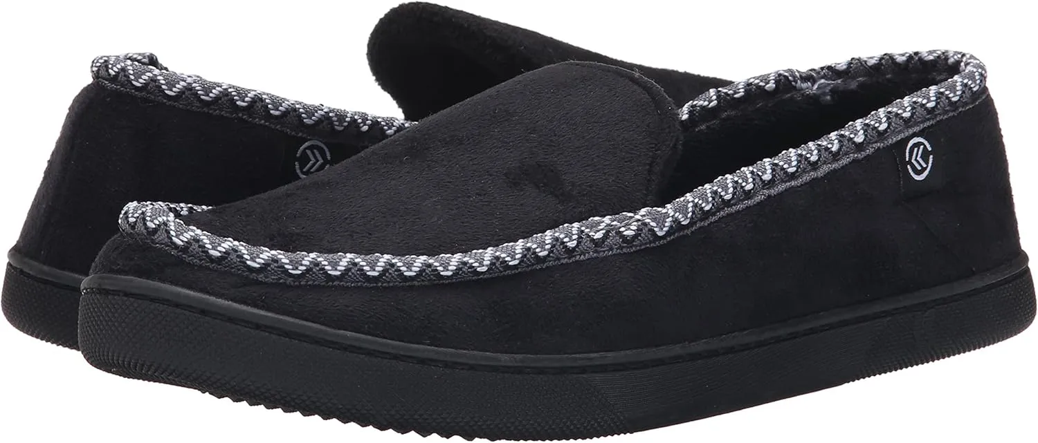 isotoner Men's Microsuede Moc W WD Braid Flat
