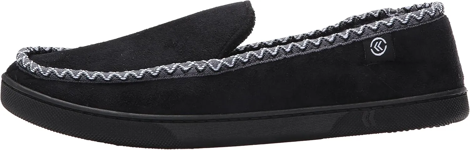 isotoner Men's Microsuede Moc W WD Braid Flat