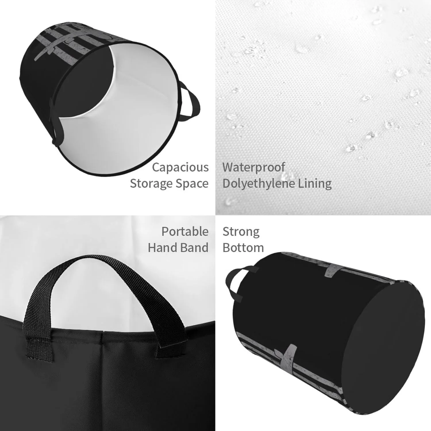 KC-135 Stratotanker Military Tanker Aircraft Vintage Flag Hamper Round Dirty Clothes Basket Circular Laundry Bag Storage basket Medium