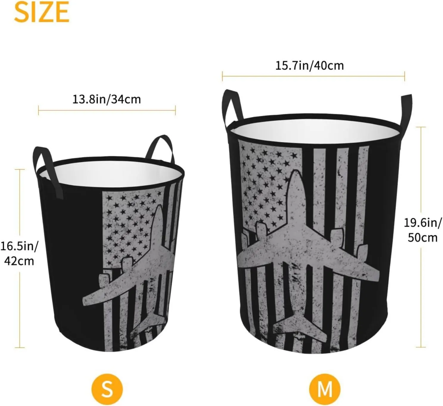 KC-135 Stratotanker Military Tanker Aircraft Vintage Flag Hamper Round Dirty Clothes Basket Circular Laundry Bag Storage basket Medium