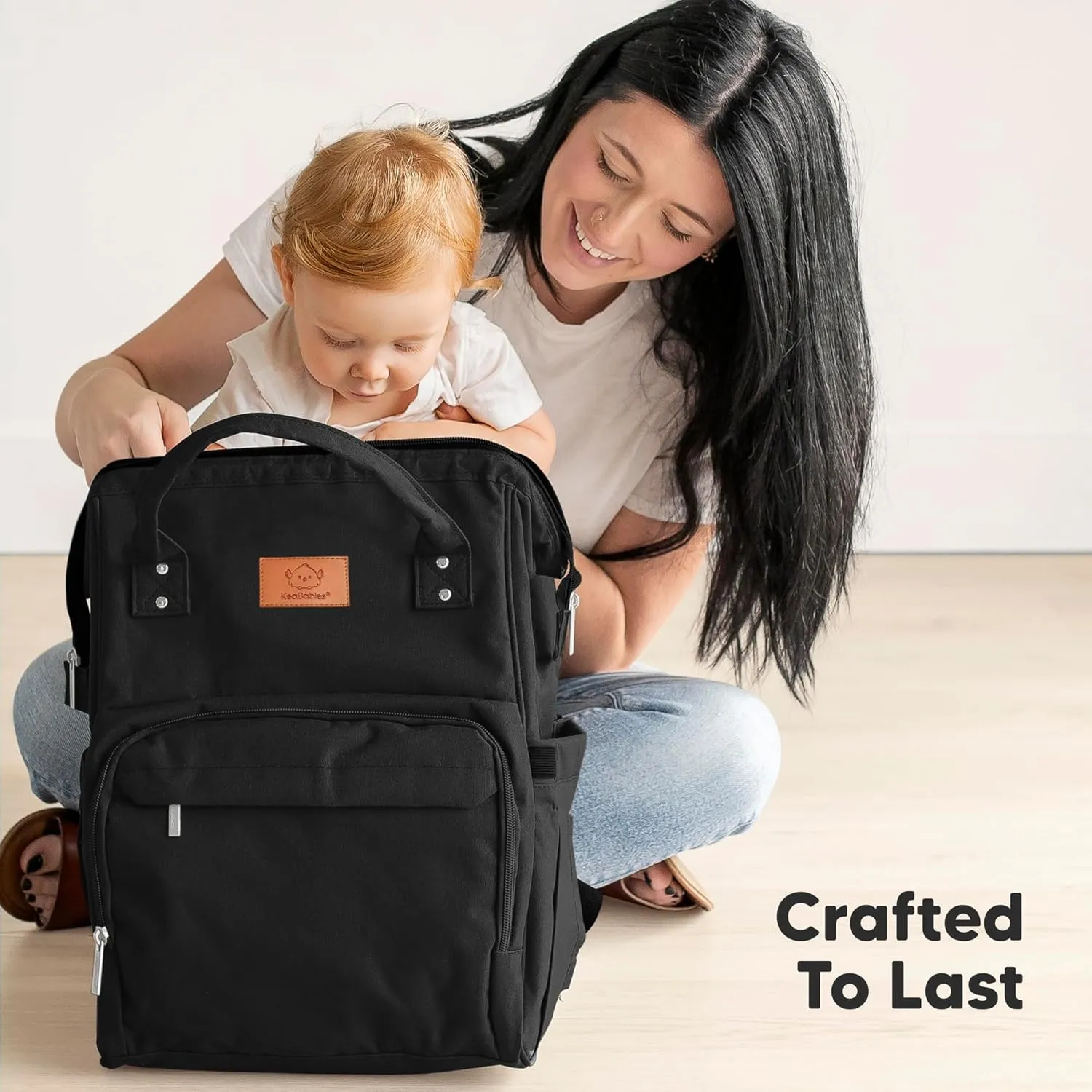 KeaBabies Baby Diaper Bag Backpack - Large Baby Bag for Boys, Girls, Waterproof Multi Function Travel Diaper Backpack with Changing Pad, Durable Travel Essentials for Moms and Dads (Marine Blue)