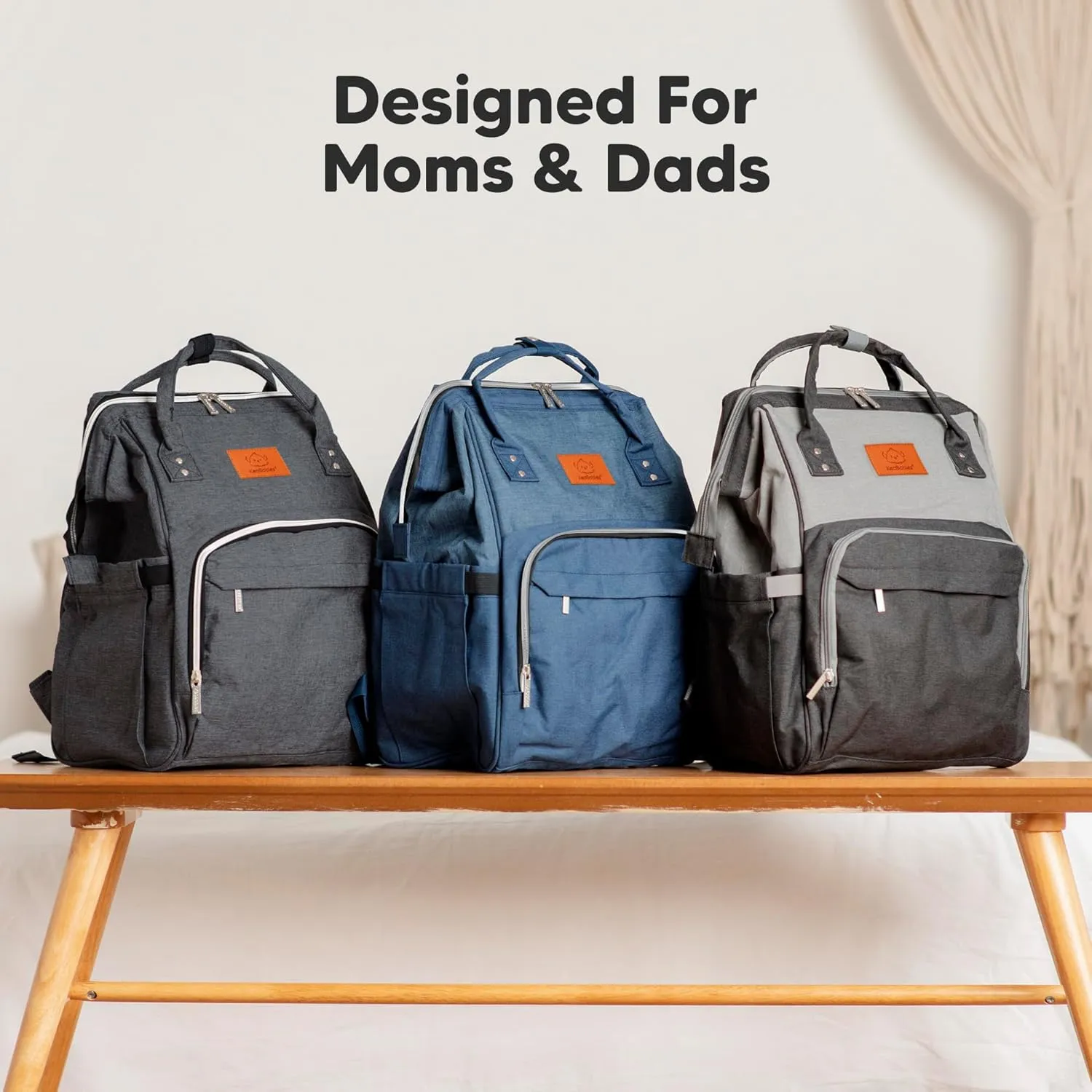 KeaBabies Baby Diaper Bag Backpack - Large Baby Bag for Boys, Girls, Waterproof Multi Function Travel Diaper Backpack with Changing Pad, Durable Travel Essentials for Moms and Dads (Marine Blue)