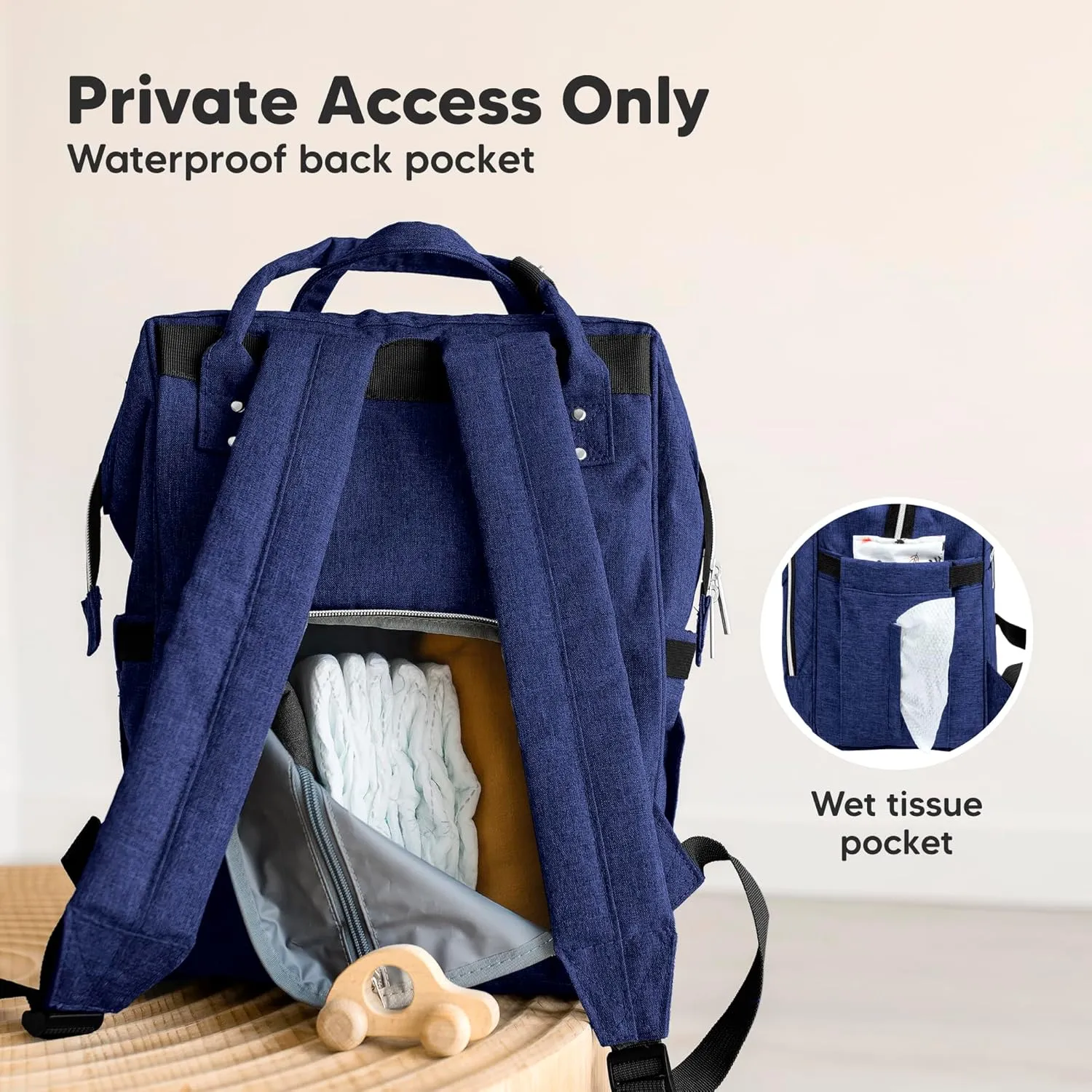 KeaBabies Baby Diaper Bag Backpack - Large Baby Bag for Boys, Girls, Waterproof Multi Function Travel Diaper Backpack with Changing Pad, Durable Travel Essentials for Moms and Dads (Marine Blue)