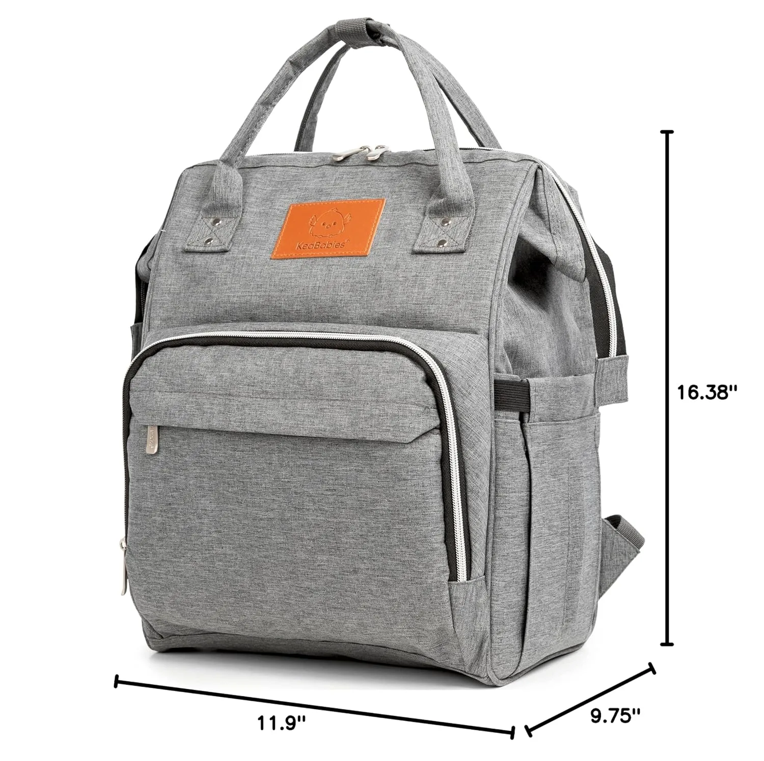 KeaBabies Baby Diaper Bag Backpack - Large Baby Bag for Boys, Girls, Waterproof Multi Function Travel Diaper Backpack with Changing Pad, Durable Travel Essentials for Moms and Dads (Pink Gray)