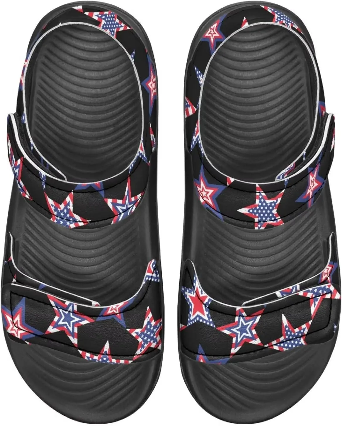Kids Double Buckle Sandals Fashion Lightweight Non Slip Slides Shoe with Arch Support for Toddler Little Kids Black Sole