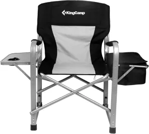 KingCamp Directors Chair with Side Table, Portable Folding Camping Chairs 300lbs Heavy Duty Seat with Pocket, Breathable Mesh Back & Compact Design for Camping Hiking Backpacking Fishing