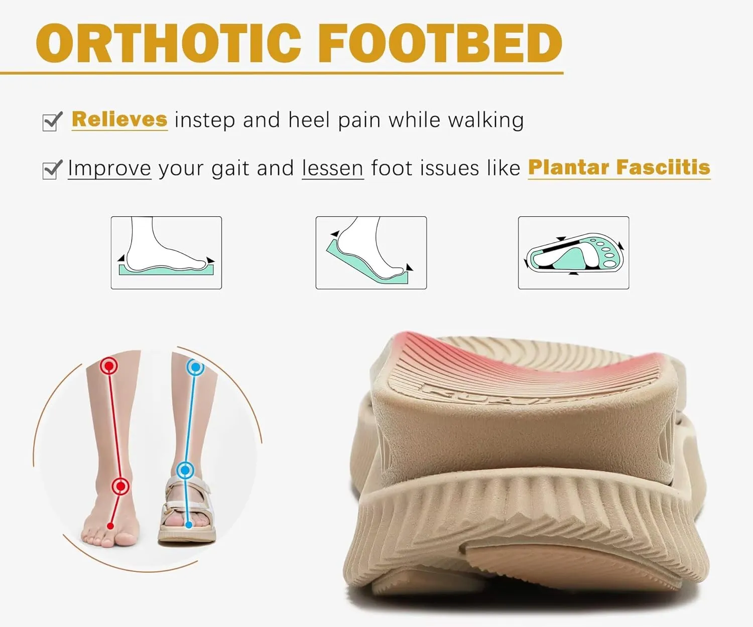 KuaiLu Womens Orthopedic Walking Sandals Recovery Sport Outdoor Hiking Water Sandles Thick Athletic Cushion Adjustable Strap Sandals with Comfortable Plantar Fasciitis Arch Support