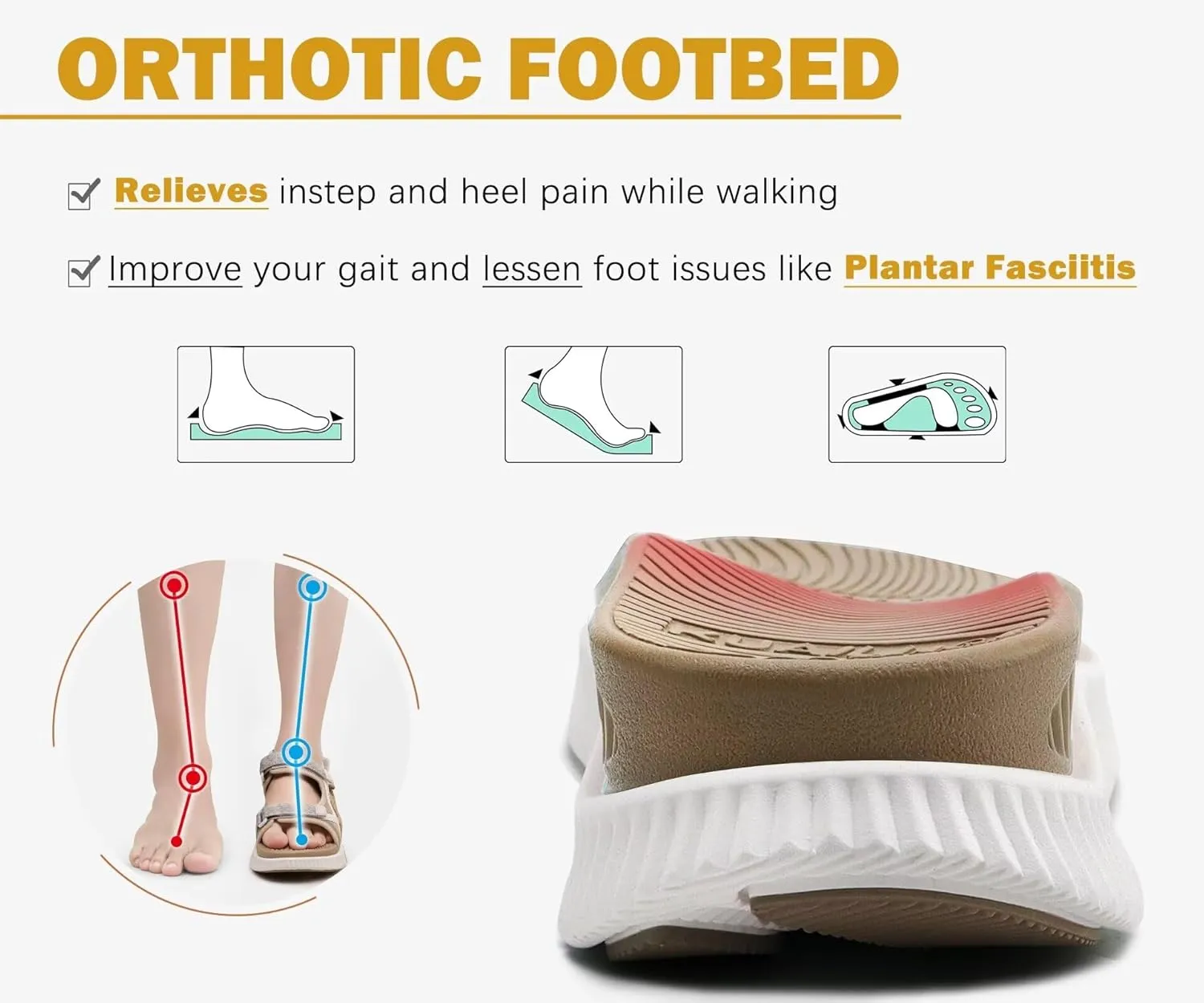 KuaiLu Womens Orthopedic Walking Sandals Recovery Sport Outdoor Hiking Water Sandles Thick Athletic Cushion Adjustable Strap Sandals with Comfortable Plantar Fasciitis Arch Support