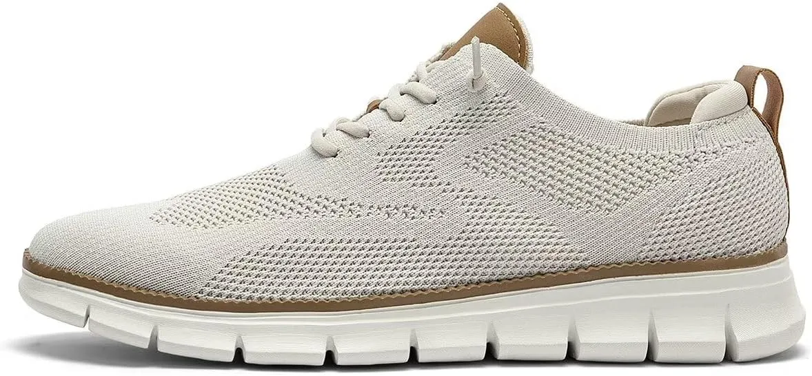 Kundork Men's Casual Dress Shoes Comfort Walking Shoes Mesh Knit Lightweight Breathable Sneakers