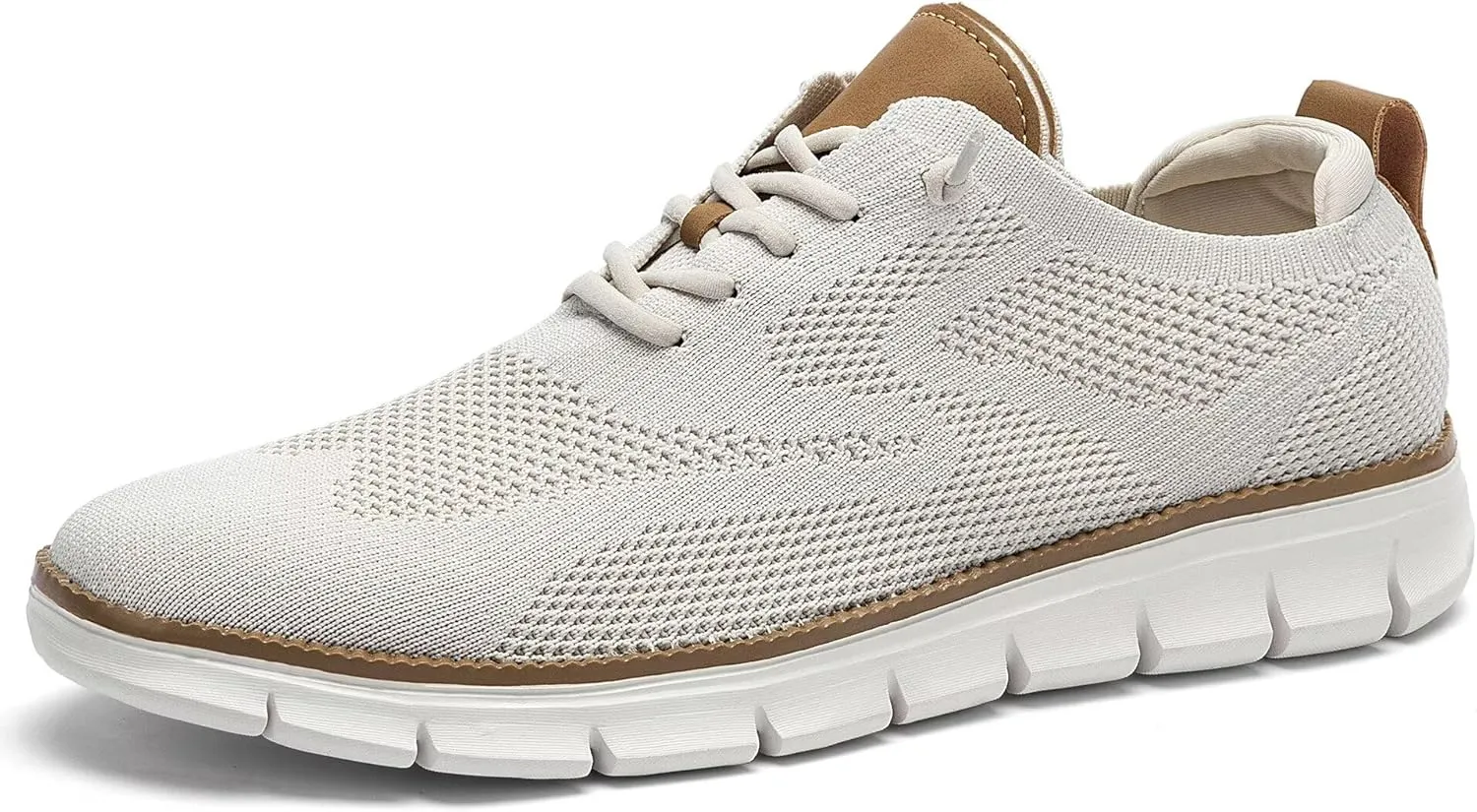Kundork Men's Casual Dress Shoes Comfort Walking Shoes Mesh Knit Lightweight Breathable Sneakers
