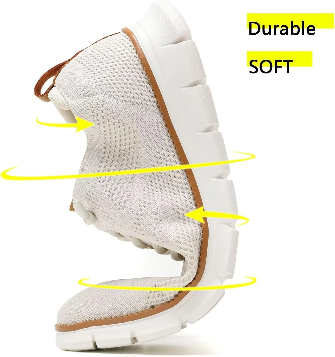 Kundork Men's Casual Dress Shoes Comfort Walking Shoes Mesh Knit Lightweight Breathable Sneakers