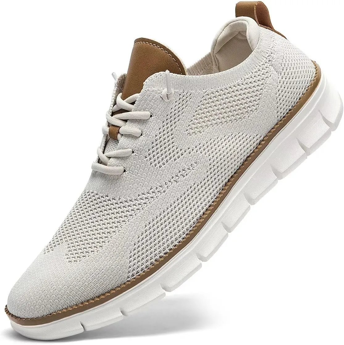 Kundork Men's Casual Dress Shoes Comfort Walking Shoes Mesh Knit Lightweight Breathable Sneakers