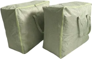 Large Capacity Storage Organizer Foldable Cotton-Linen Moving Bag For Travel Packing Storage Supplies for Room Essentials -2PCS